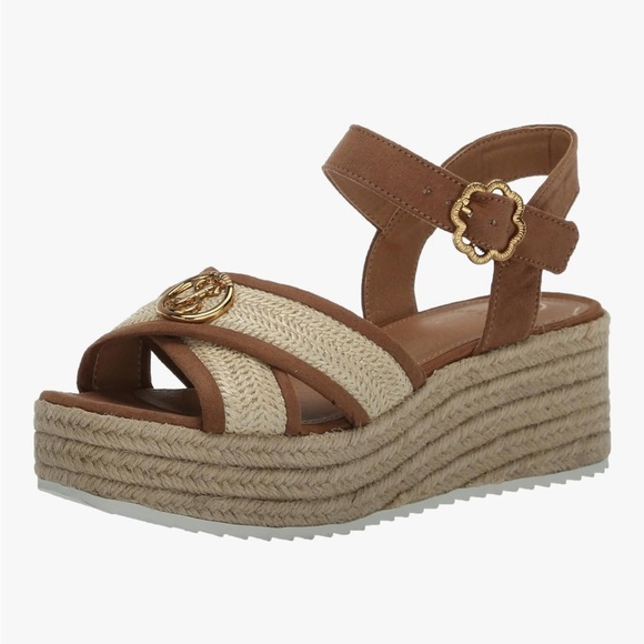 Sam & Libby Brown and Cream Espadrille Wedges - Picture 4 of 10